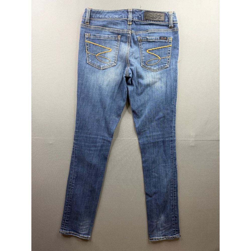 Seven7 Vintage Skinny Jeans Womens Blue Stretch Medium Wash Denim 27x31